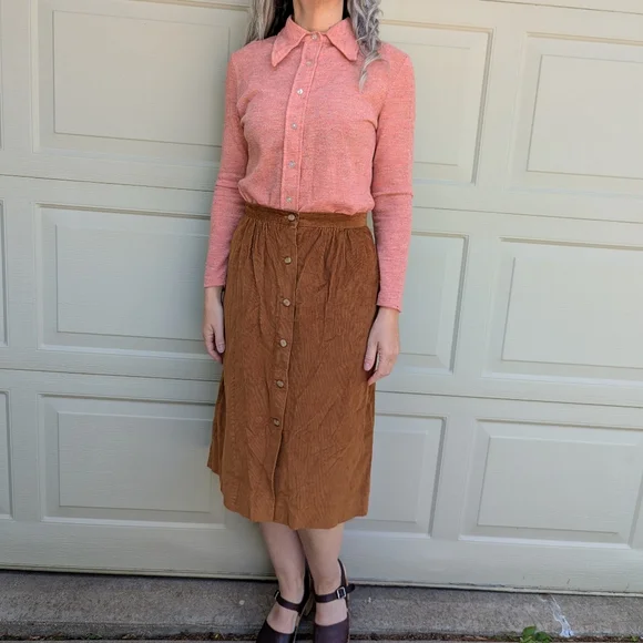 SPECKLE SALMON 1970's vintage button front shirt M - Picture 3 of 8